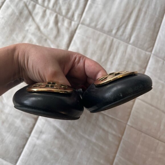 Tory Burch Black Leather Ballet Flat 7 - Picture 15 of 15